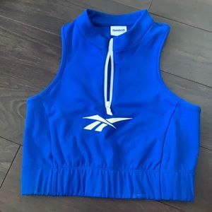Reebok - Blue Quarter Zip Longline Bra